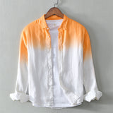 Linen Gradient Long Sleeve Shirt for Men