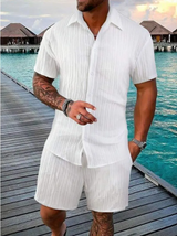 Men's Casual Summer Short Sleeve Shirt & Shorts Set