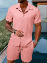 Men's Casual Summer Short Sleeve Shirt & Shorts Set
