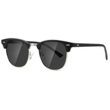 AEVOGUE Polarized Sunglasses For Women And Men Semi Rimless Frame Retro Sun Glasses AE0369 (A1-Matte Black Silver)