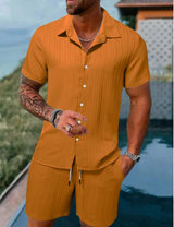 Men's Casual Summer Short Sleeve Shirt & Shorts Set