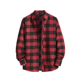 Mens Red Shirt Lightweight Jacket Slim Flannel Shirt Men Mens Snap Button Flannel Shirts Red Cotton Mens Fleece Lined Flannel Black Jack T Shirt(B-RedXX-Large)