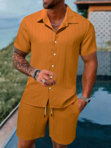 Men's Casual Summer Short Sleeve Shirt & Shorts Set