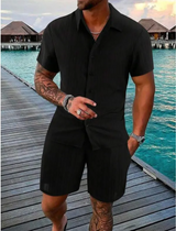 Men's Casual Summer Short Sleeve Shirt & Shorts Set