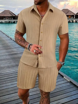 Men's Casual Summer Short Sleeve Shirt & Shorts Set