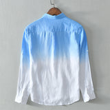 Linen Gradient Long Sleeve Shirt for Men
