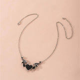 Creative Demon Heart Wing Necklace for Men and Women
