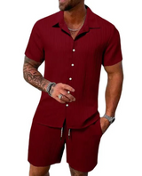 Men's Casual Summer Short Sleeve Shirt & Shorts Set