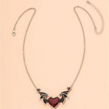 Creative Demon Heart Wing Necklace for Men and Women
