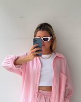 Women's Long Sleeve Shirt & Shorts Casual Two-Piece Set