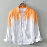 Linen Gradient Long Sleeve Shirt for Men