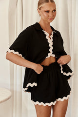 2024 New Women's Casual Loose Short Shirt Set