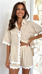 2024 New Women's Casual Loose Short Shirt Set
