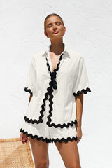 2024 New Women's Casual Loose Short Shirt Set