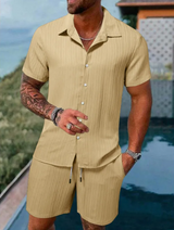 Men's Casual Summer Short Sleeve Shirt & Shorts Set