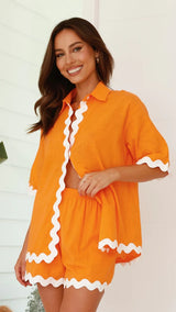 2024 New Women's Casual Loose Short Shirt Set