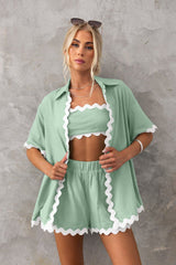 2024 New Women's Casual Loose Short Shirt Set