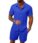 Men's Casual Summer Short Sleeve Shirt & Shorts Set