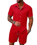 Men's Casual Summer Short Sleeve Shirt & Shorts Set