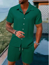 Men's Casual Summer Short Sleeve Shirt & Shorts Set