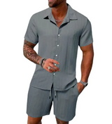 Men's Casual Summer Short Sleeve Shirt & Shorts Set