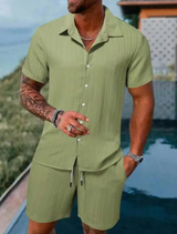 Men's Casual Summer Short Sleeve Shirt & Shorts Set