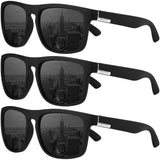 Arjien Polarized Sunglasses Men UV Protection Square Mens Sun Glasses Driving Fishing Golf Running Beach Essentials for Men (3 Pack (Black+Black+Black))