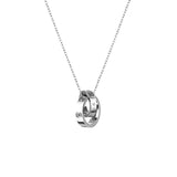 YAISZYW Womens Cubic Zirconia Round Necklace 18K Gold Stainless Steel Heart-Shaped Double Ring Necklace Suitable for Birthdays Anniversaries Valentines Day Mothers Day Gifts