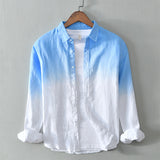 Linen Gradient Long Sleeve Shirt for Men