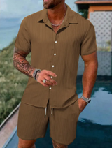 Men's Casual Summer Short Sleeve Shirt & Shorts Set