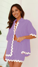 2024 New Women's Casual Loose Short Shirt Set