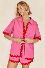 2024 New Women's Casual Loose Short Shirt Set
