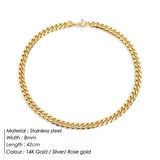 Trendy Cuban Link Stainless Steel Necklace for Men & Women